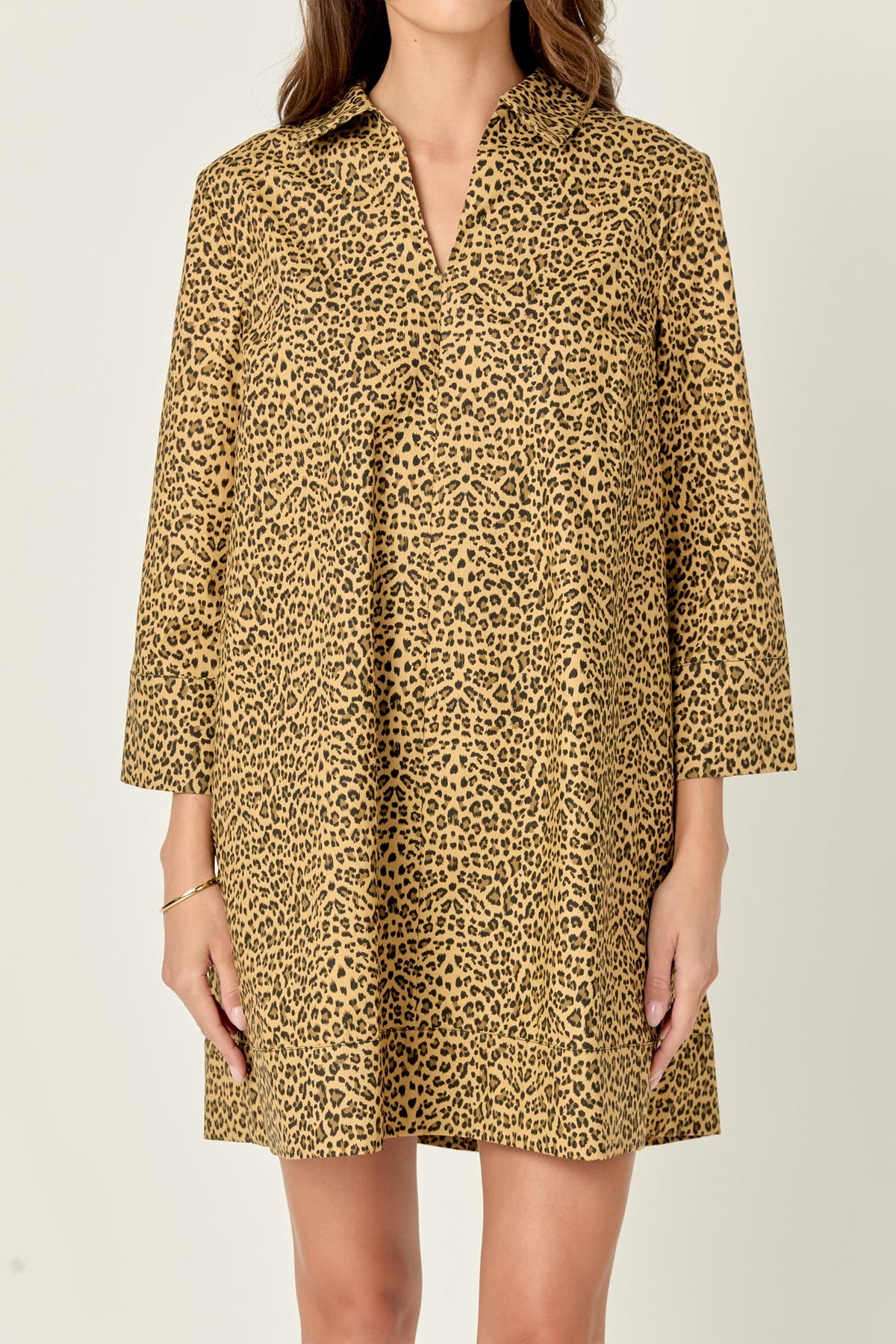 ENGLISH FACTORY - English Factory - Leopard Collar Mini Dress - DRESSES available at Objectrare