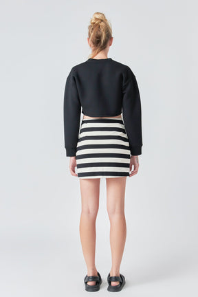 GREY LAB - Stripe Terry Skirt - SKIRTS available at Objectrare