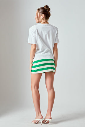 GREY LAB - Stripe Terry Skirt - SKIRTS available at Objectrare