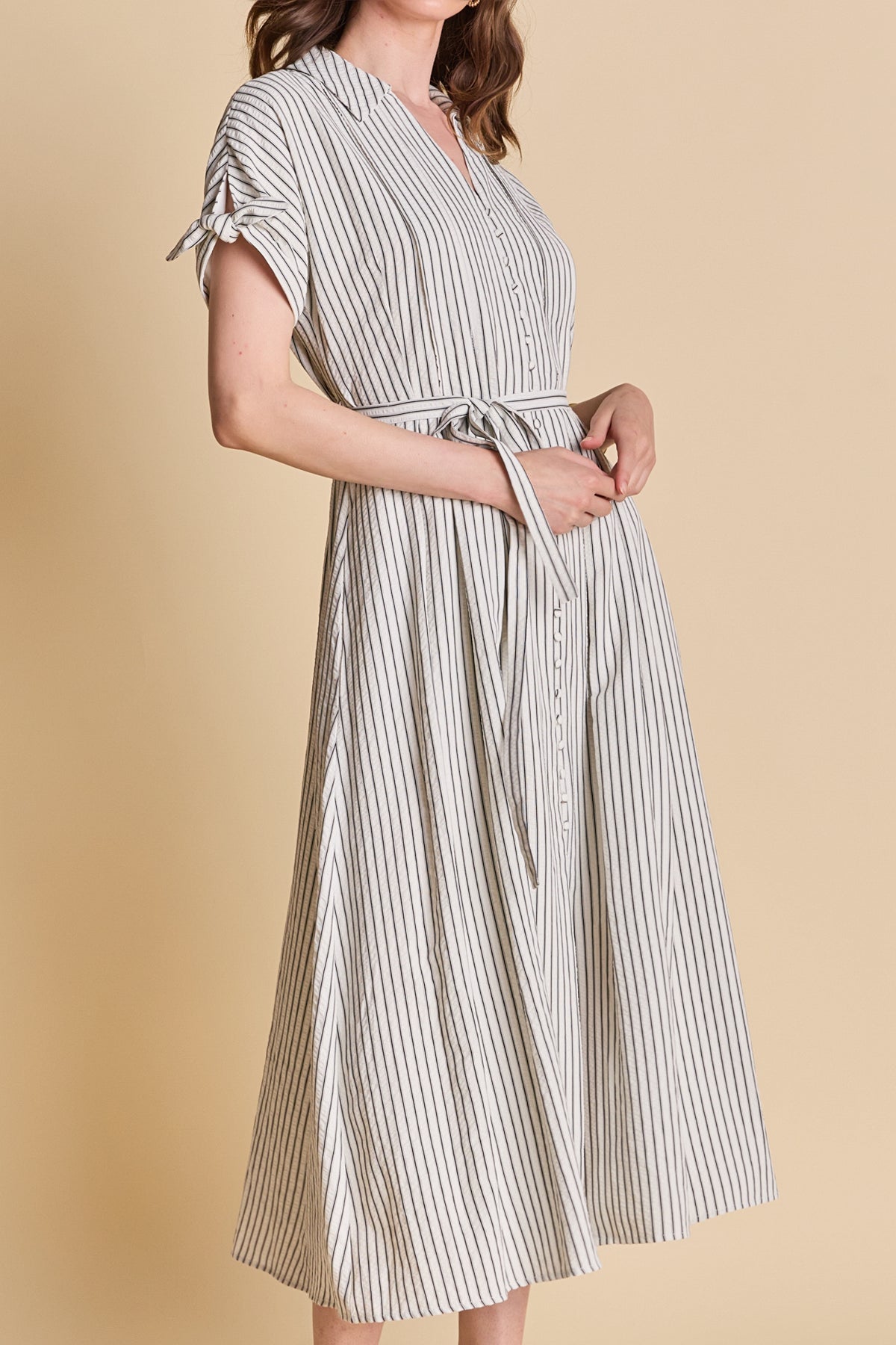 Stripe Midi Shirt Dress