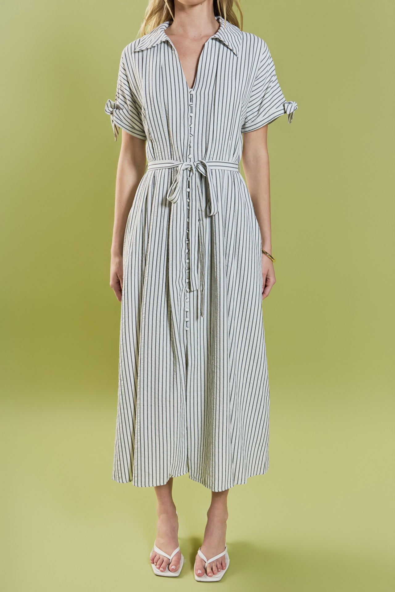 ENGLISH FACTORY - Pinstripe Polished Shirt Dress - DRESSES available at Objectrare