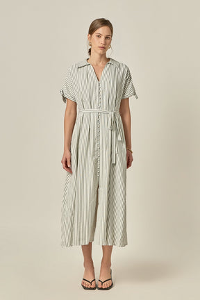ENGLISH FACTORY - Pinstripe Polished Shirt Dress - DRESSES available at Objectrare