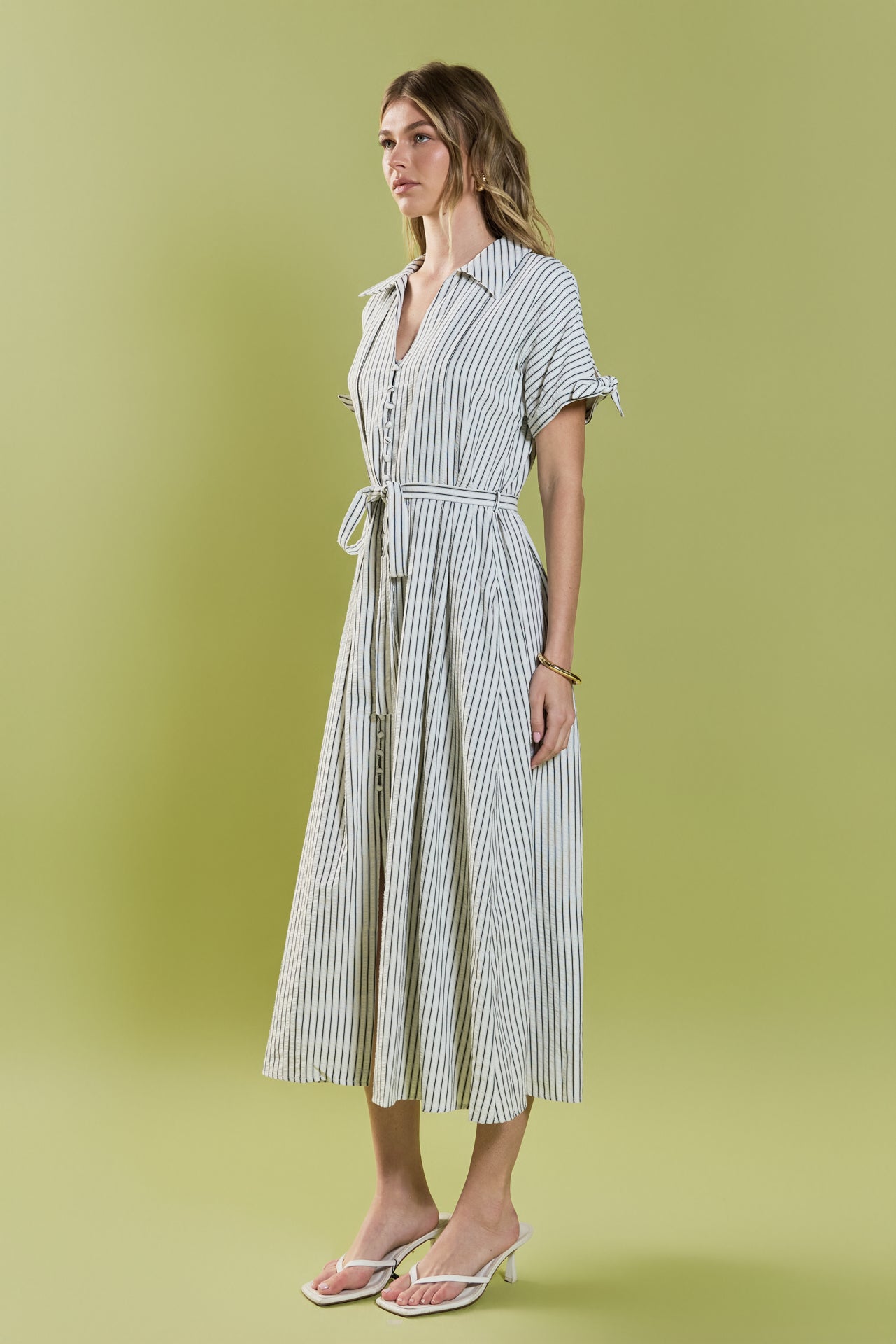 ENGLISH FACTORY - Pinstripe Polished Shirt Dress - DRESSES available at Objectrare