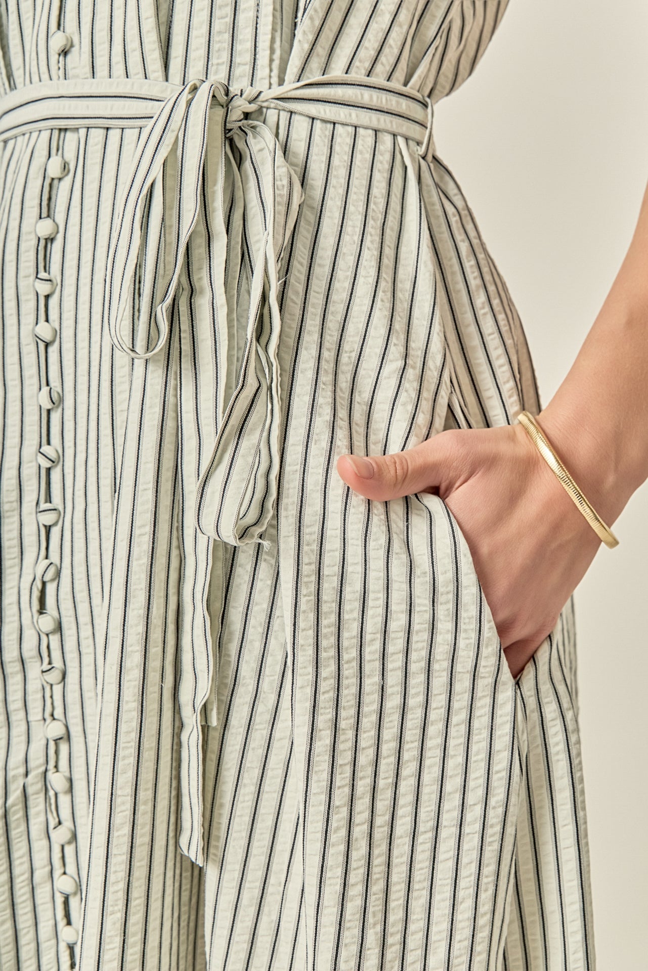 ENGLISH FACTORY - Pinstripe Polished Shirt Dress - DRESSES available at Objectrare