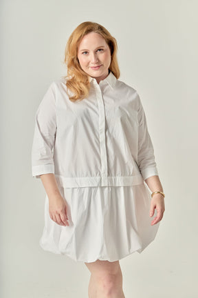 Bubble Hem Shirt Dress