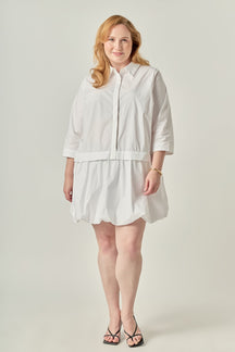 ENGLISH FACTORY - Bubble Hem Shirt Dress - DRESSES available at Objectrare