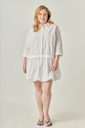 ENGLISH FACTORY - Bubble Hem Shirt Dress - DRESSES available at Objectrare