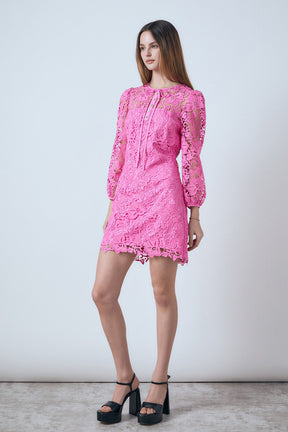 ENDLESS ROSE - Lace Mini Dress - DRESSES available at Objectrare
