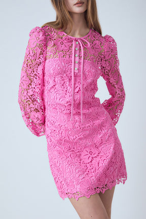 ENDLESS ROSE - Lace Mini Dress - DRESSES available at Objectrare