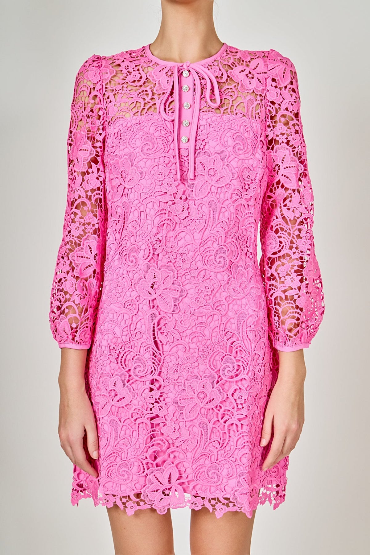 ENDLESS ROSE - Lace Mini Dress - DRESSES available at Objectrare
