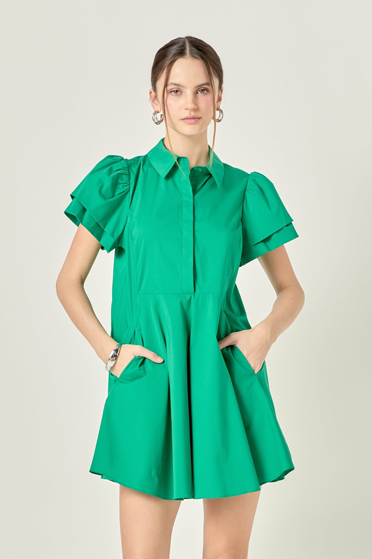 ENGLISH FACTORY - English Factory - Peplum Shirt Mini Dress - DRESSES available at Objectrare