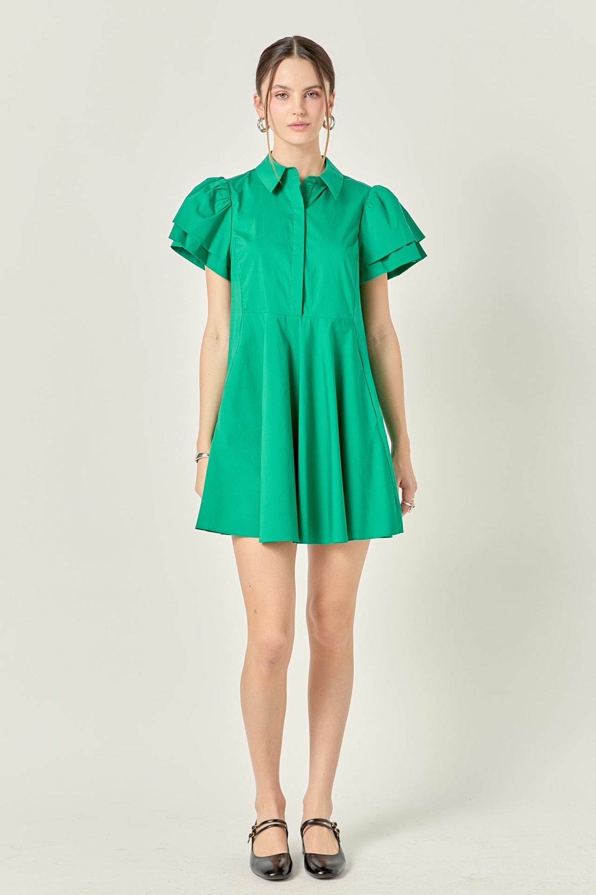 ENGLISH FACTORY - Peplum Shirt Mini Dress - DRESSES available at Objectrare