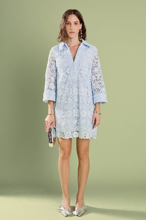 Iris Guipure Lace Mini Dress