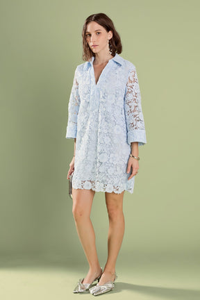 Iris Guipure Lace Mini Dress