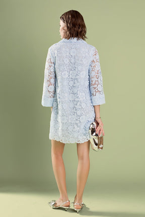 Iris Guipure Lace Mini Dress