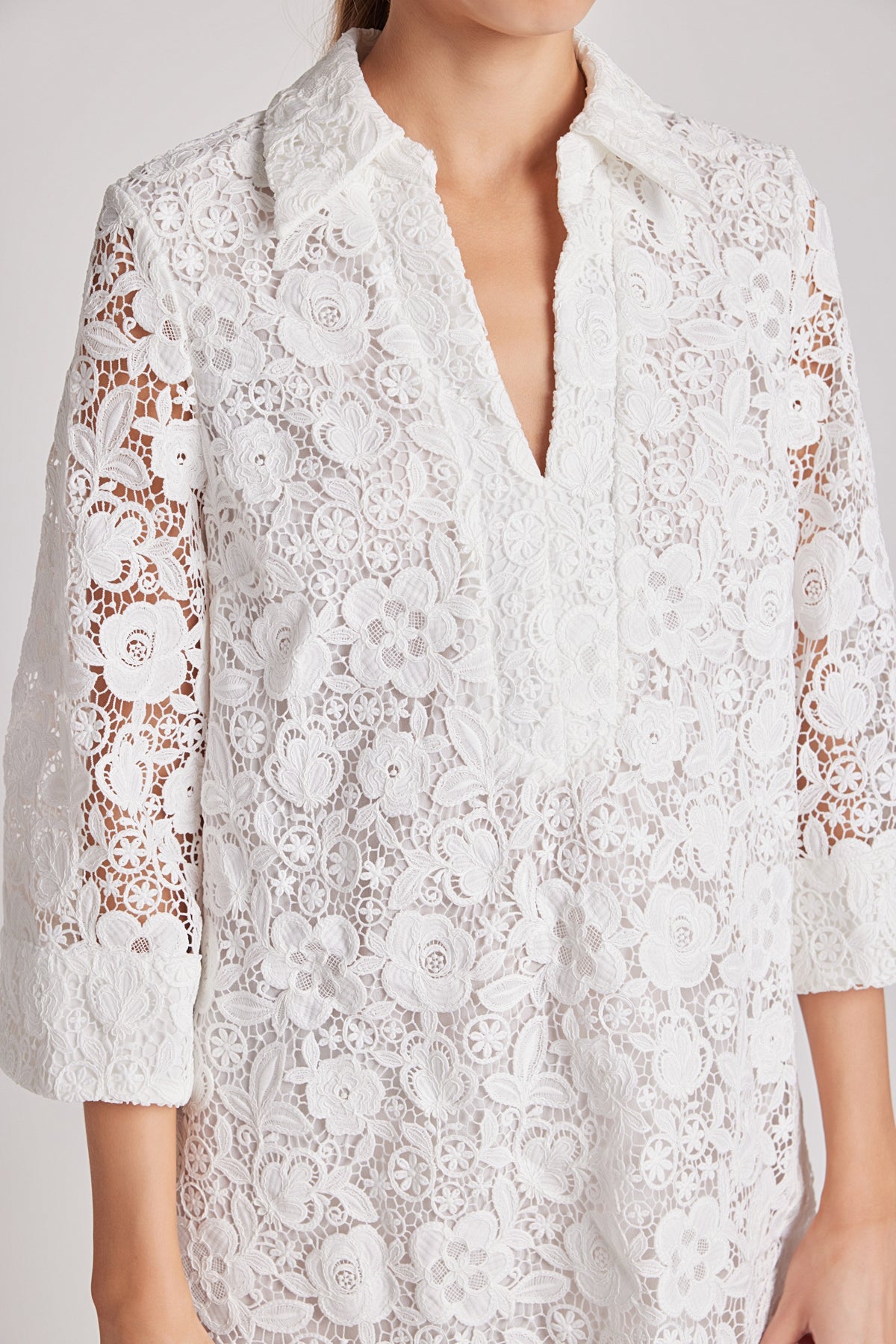 Guipure Lace Mini Dress