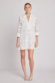 ENGLISH FACTORY - Guipure Lace Mini Dress - DRESSES available at Objectrare