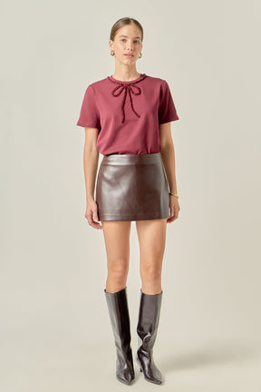 ENGLISH FACTORY - Beaded Bow Tee - T-SHIRTS available at Objectrare