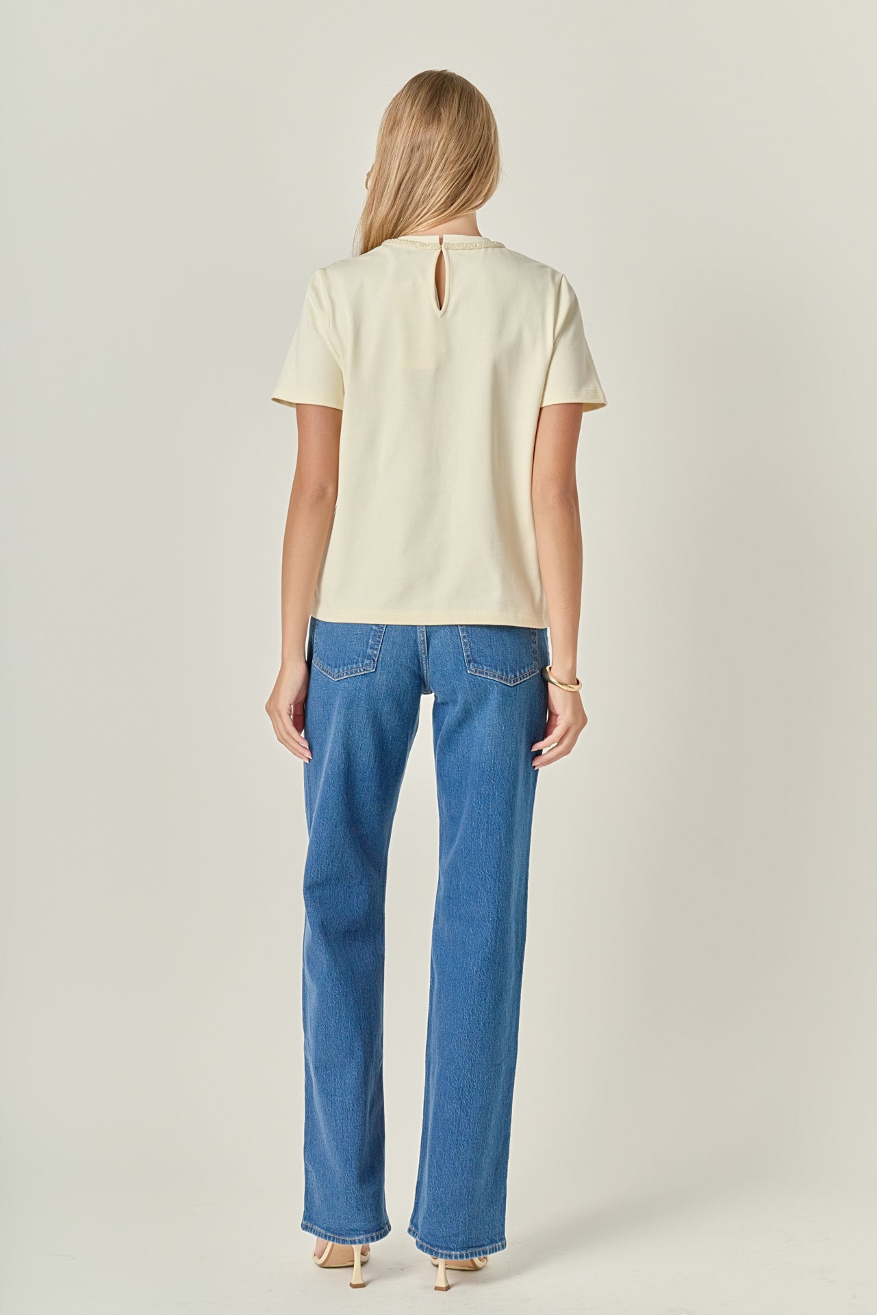 ENGLISH FACTORY - Beaded Bow Tee - T-SHIRTS available at Objectrare