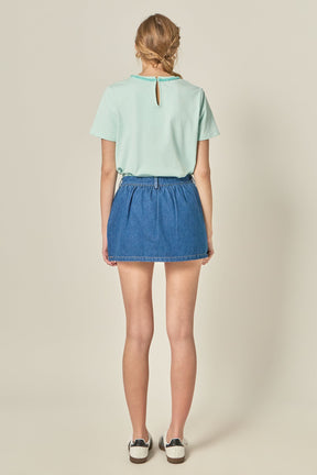 ENGLISH FACTORY - Beaded Bow Tee - T-SHIRTS available at Objectrare