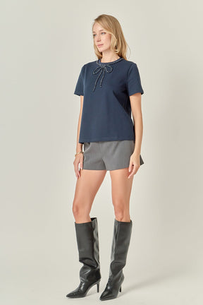 Beaded Bow Tee