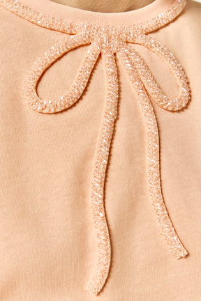 ENGLISH FACTORY - Beaded Bow Tee - T-SHIRTS available at Objectrare