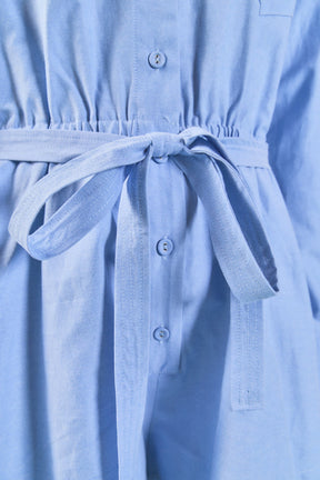 ENGLISH FACTORY - Oxford Belted Romper - ROMPERS available at Objectrare