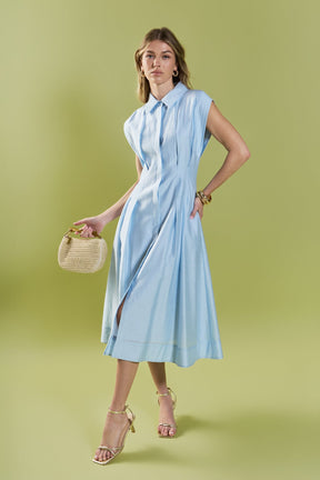 ENGLISH FACTORY - Contrast Stitch Midi Dress - DRESSES available at Objectrare