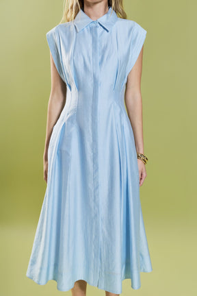 ENGLISH FACTORY - Contrast Stitch Midi Dress - DRESSES available at Objectrare