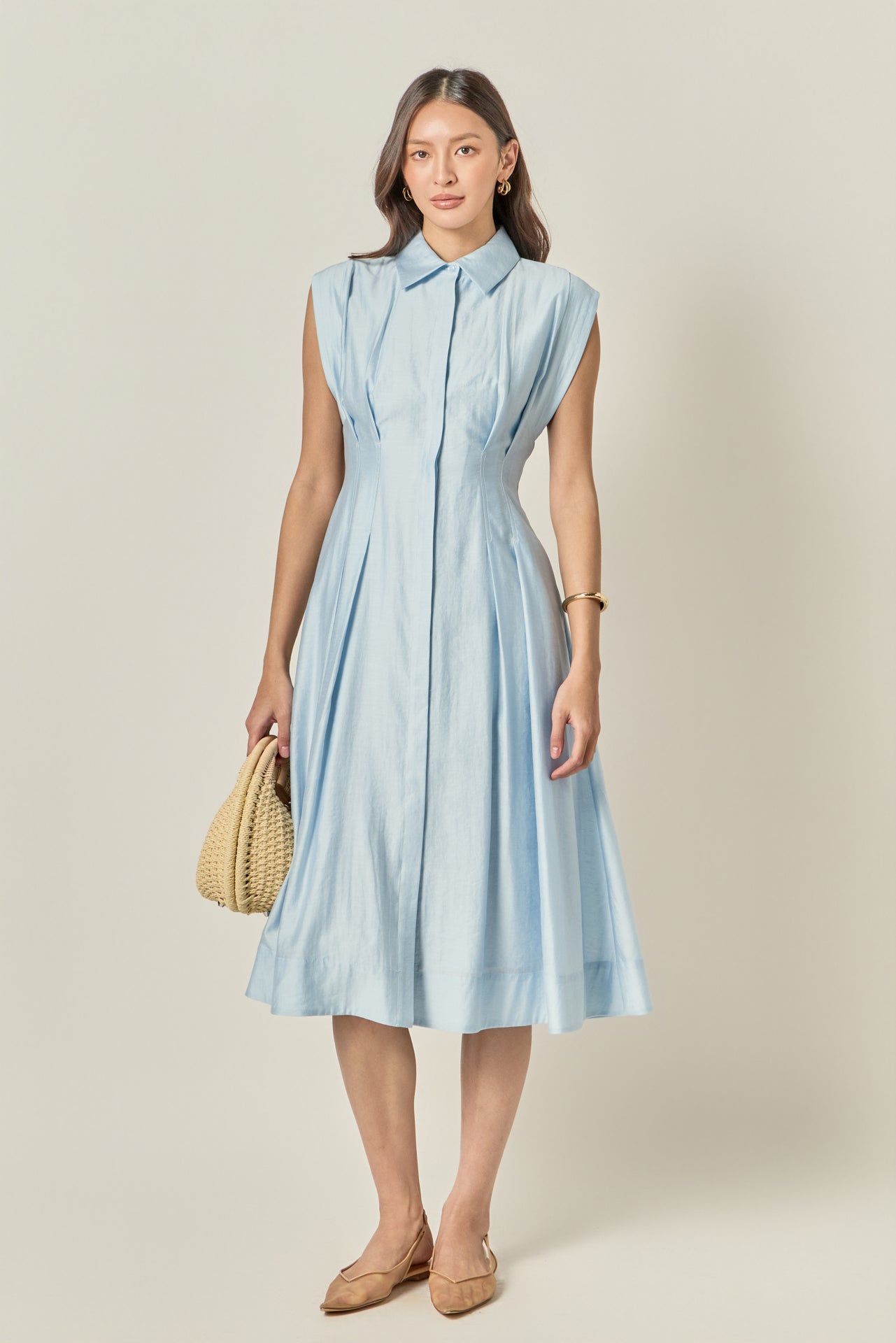 ENGLISH FACTORY - Contrast Stitch Midi Dress - DRESSES available at Objectrare