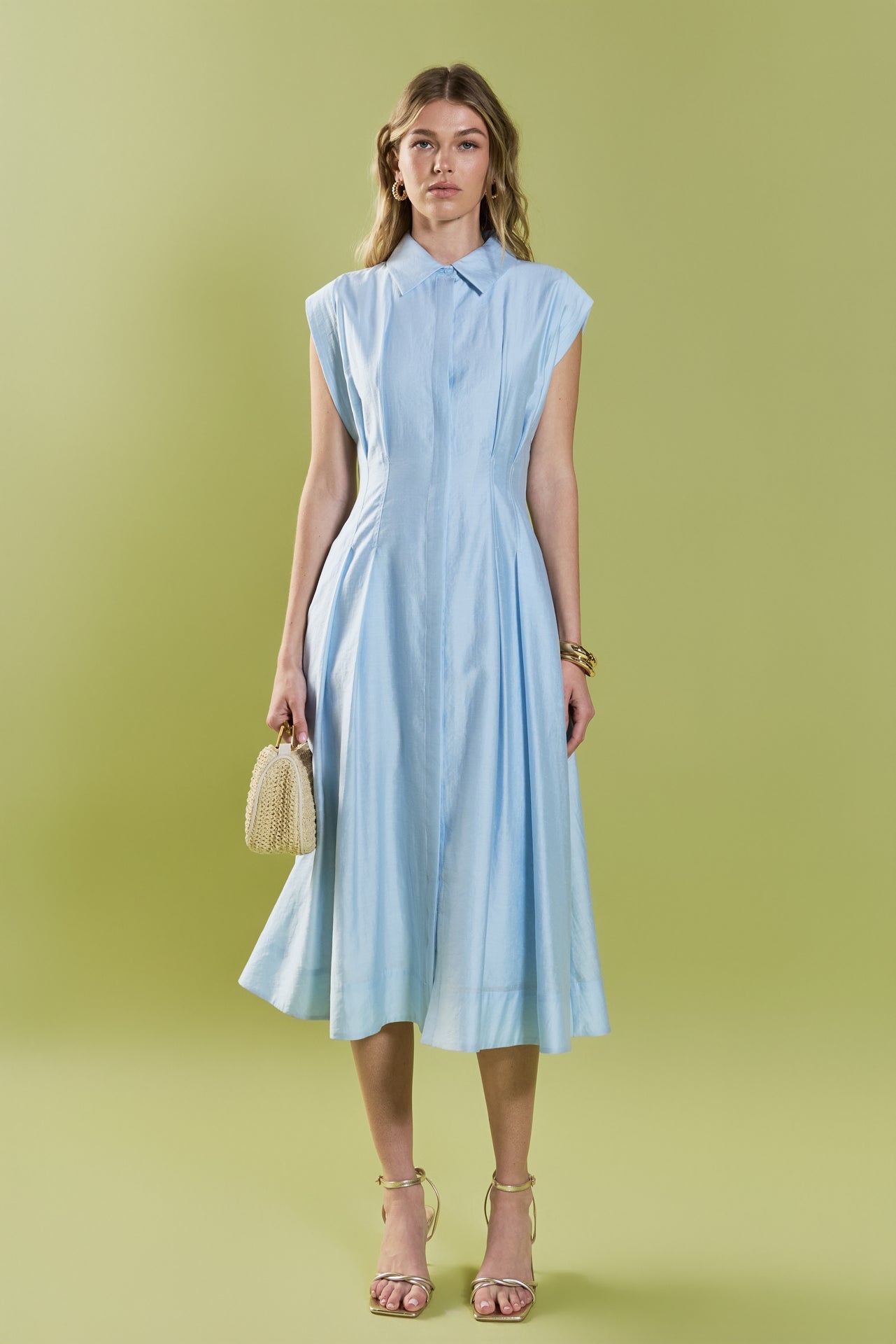 ENGLISH FACTORY - Contrast Stitch Midi Dress - DRESSES available at Objectrare