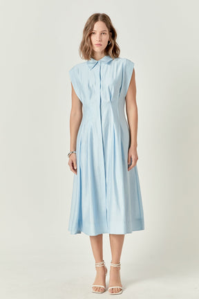 ENGLISH FACTORY - Contrast Stitch Midi Dress - DRESSES available at Objectrare