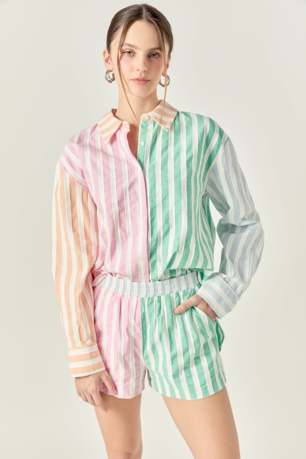 ENGLISH FACTORY - English Factory - Colorblock Stripe Shirt - SHIRTS & BLOUSES available at Objectrare