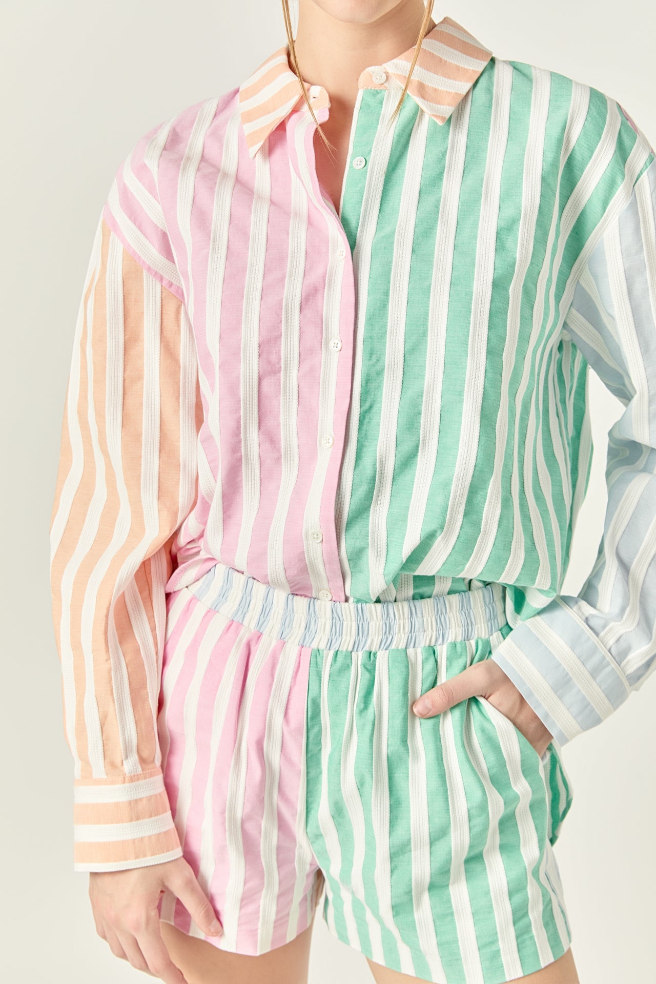 ENGLISH FACTORY - English Factory - Colorblock Stripe Shirt - SHIRTS & BLOUSES available at Objectrare