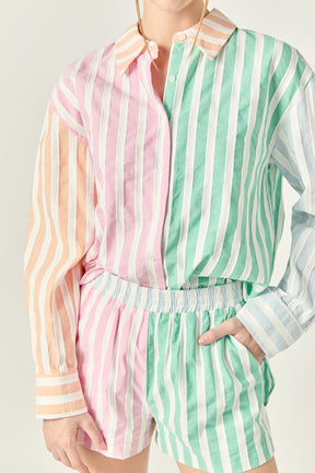 ENGLISH FACTORY - English Factory - Colorblock Stripe Shirt - SHIRTS & BLOUSES available at Objectrare