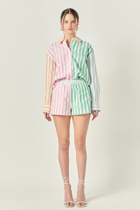 ENGLISH FACTORY - English Factory - Colorblock Stripe Shirt - SHIRTS & BLOUSES available at Objectrare