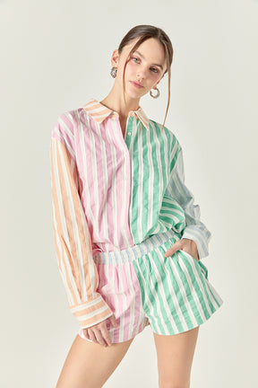 ENGLISH FACTORY - English Factory - Colorblock Stripe Shirt - SHIRTS & BLOUSES available at Objectrare