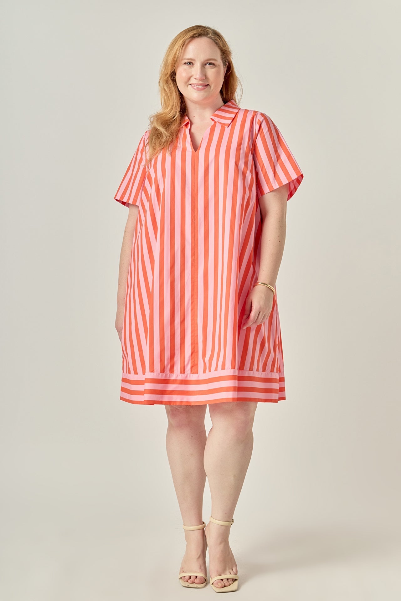 ENGLISH FACTORY - Striped V-Neck Shirt Dress - DRESSES available at Objectrare