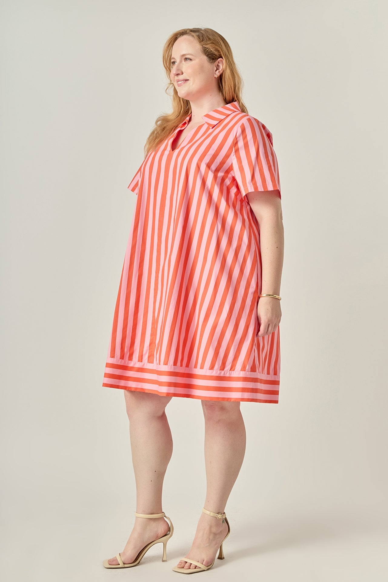 ENGLISH FACTORY - Striped V-Neck Shirt Dress - DRESSES available at Objectrare
