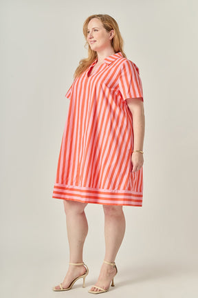 ENGLISH FACTORY - Striped V-Neck Shirt Dress - DRESSES available at Objectrare