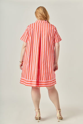 ENGLISH FACTORY - Striped V-Neck Shirt Dress - DRESSES available at Objectrare