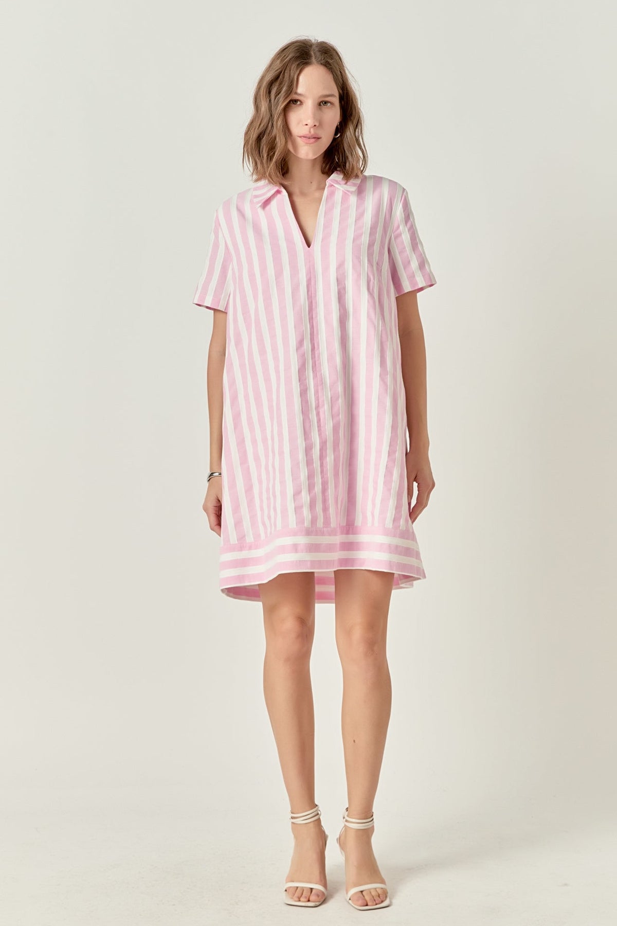 ENGLISH FACTORY - Striped Jacquard Mini Shirt Dress - DRESSES available at Objectrare