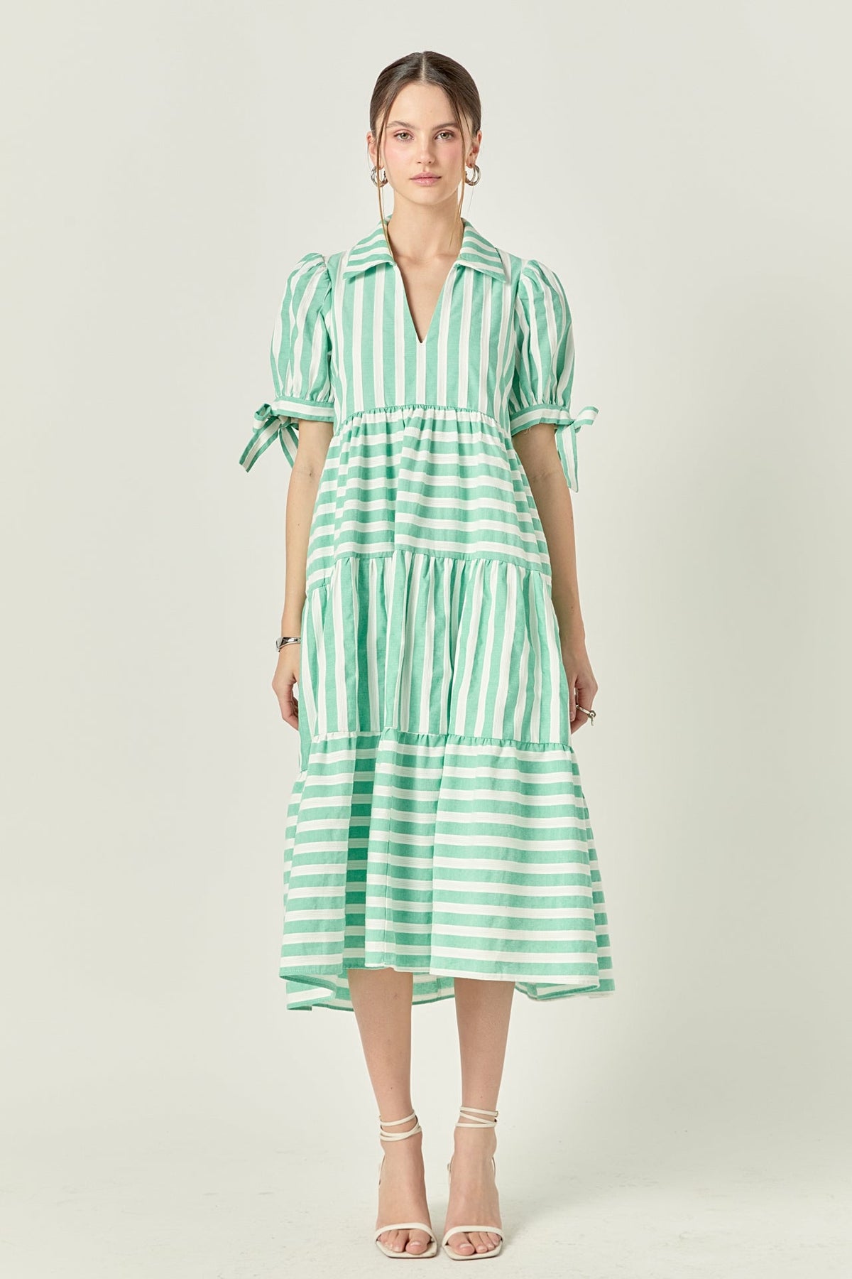 ENGLISH FACTORY - Striped Jacquard Midi Dress - DRESSES available at Objectrare