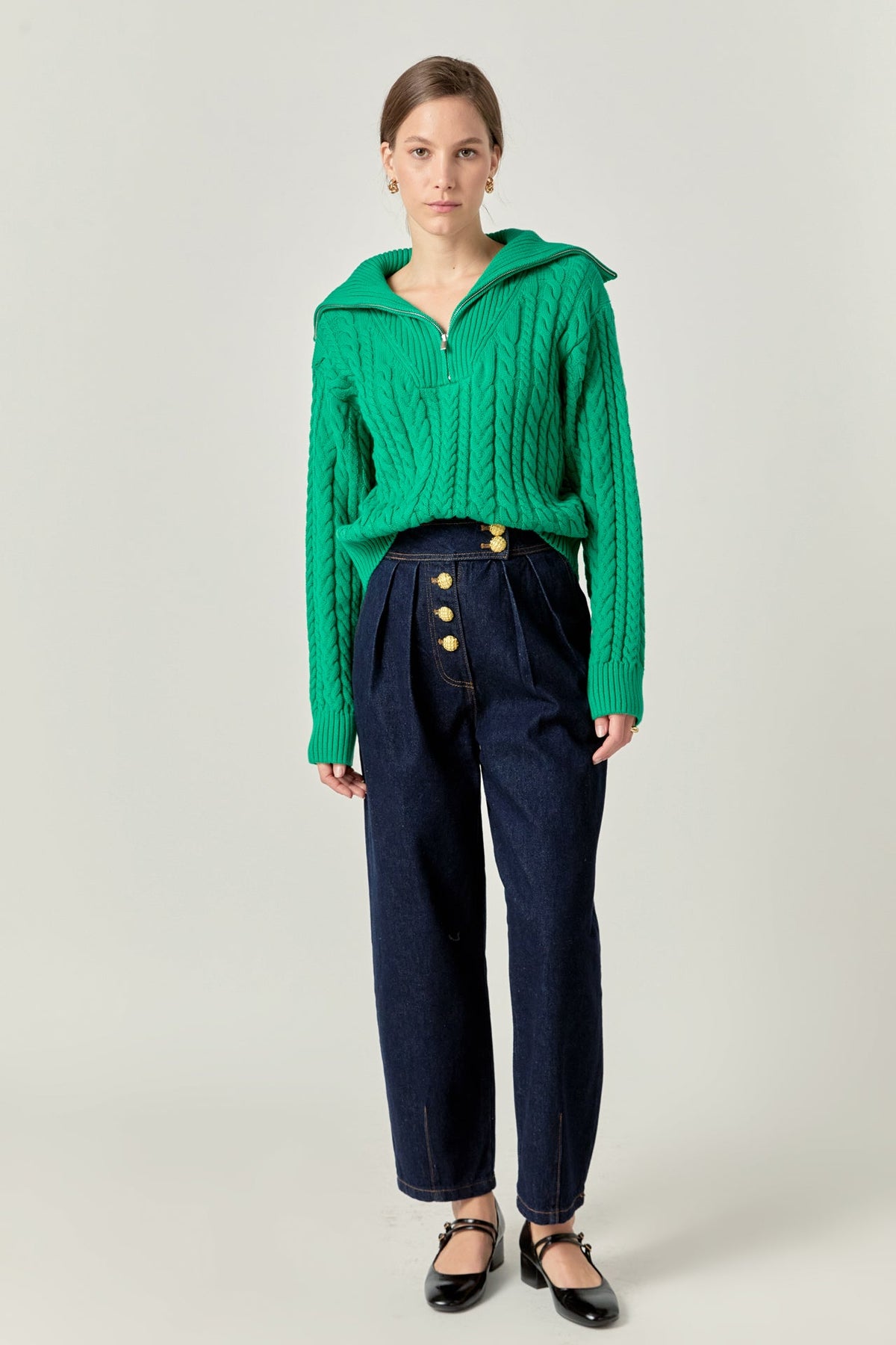 Zip Up Knit Top
