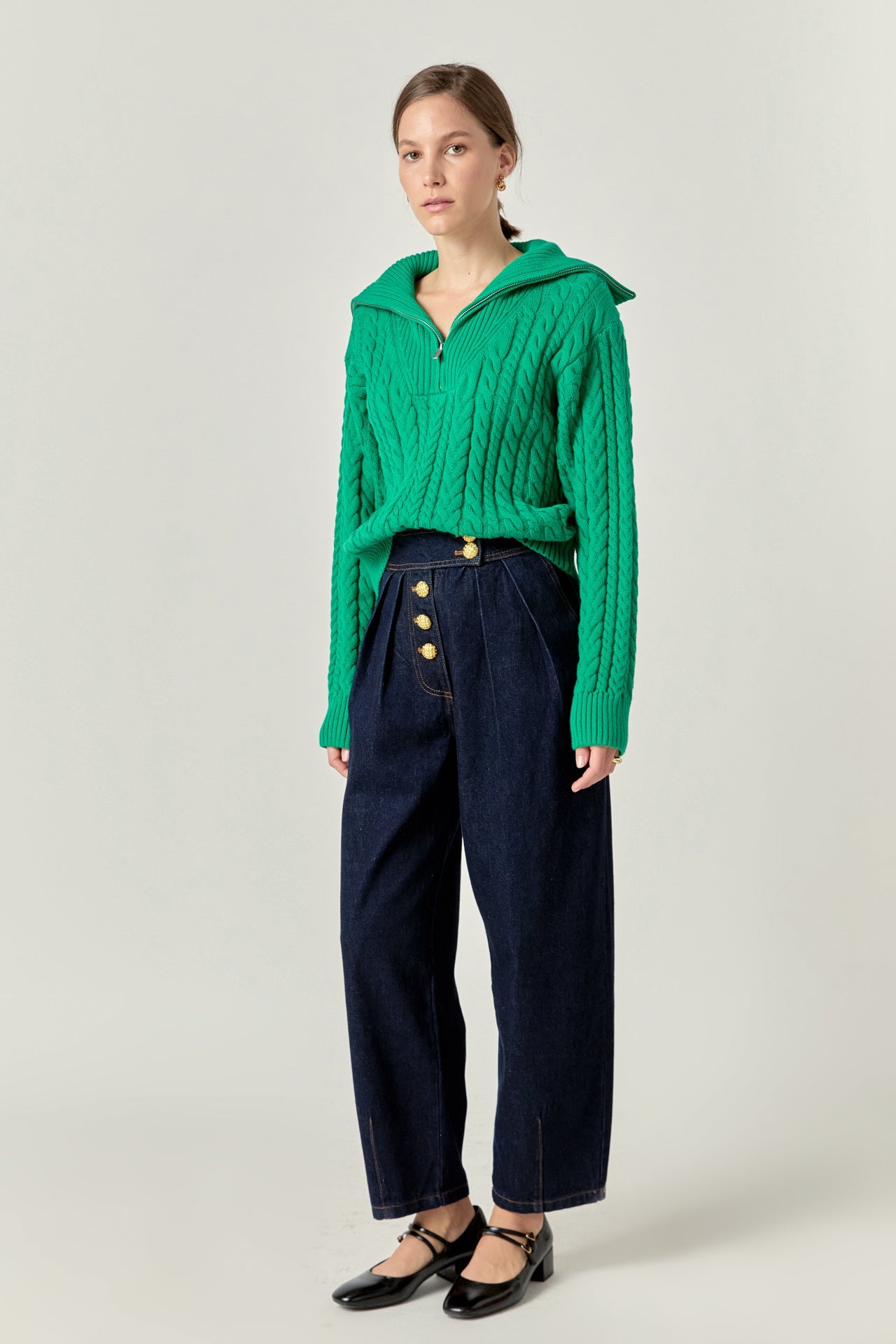 Zip Up Knit Top