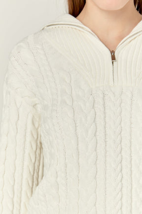 ENGLISH FACTORY - Zip Up Knit Top - TOPS available at Objectrare