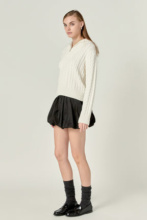 ENGLISH FACTORY - Zip Up Knit Top - TOPS available at Objectrare