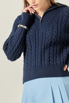 ENGLISH FACTORY - Zip Up Knit Top - TOPS available at Objectrare