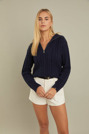 ENGLISH FACTORY - English Factory - Zip Up Knit Top - TOPS available at Objectrare