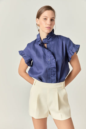 ENGLISH FACTORY - Emmeline Tuck Detailed Shorts - SHORTS available at Objectrare
